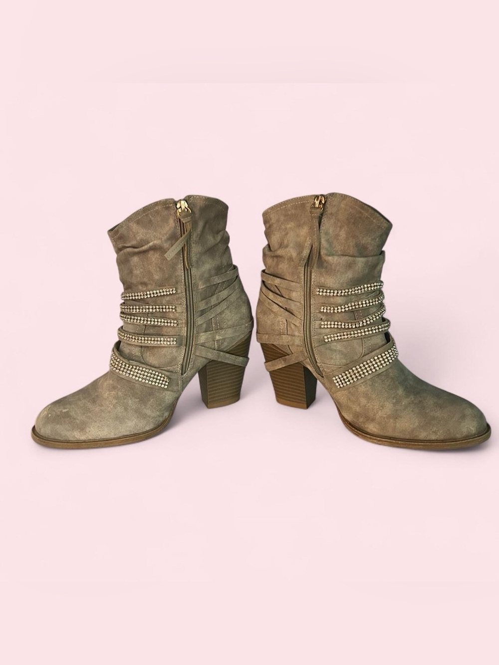 🩶Daisy Fuentes Rhinestone Cowgirl Boots 8.5🩶